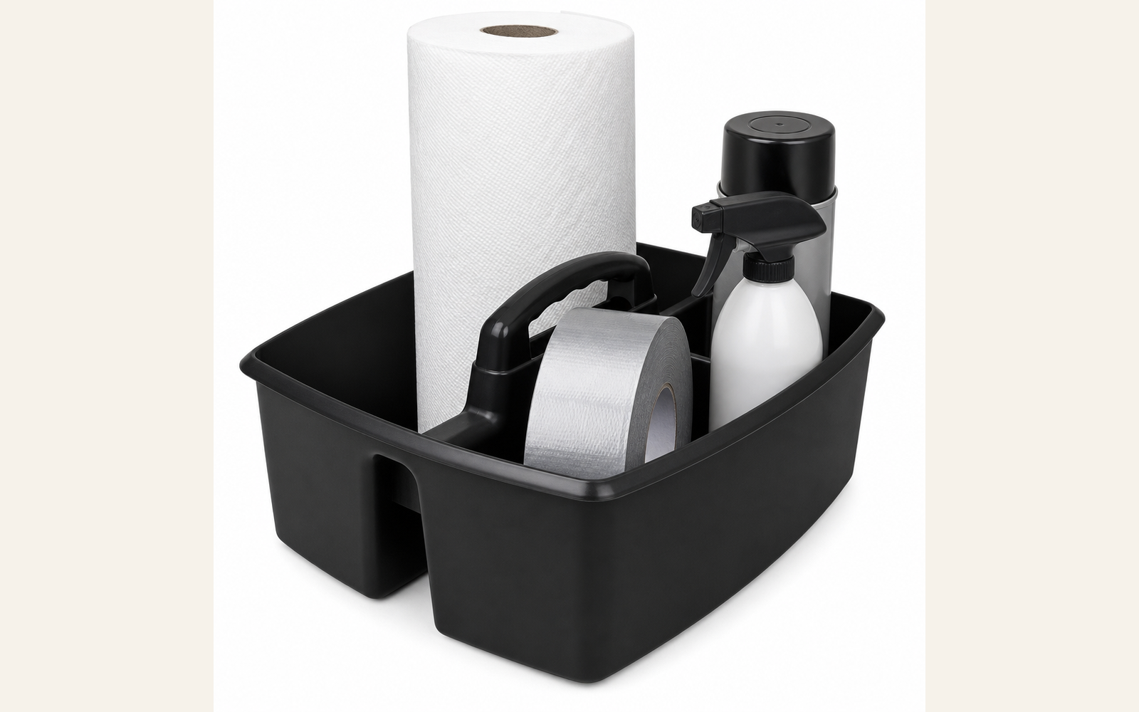 Divided cleaning caddy for sprays and brushes product image