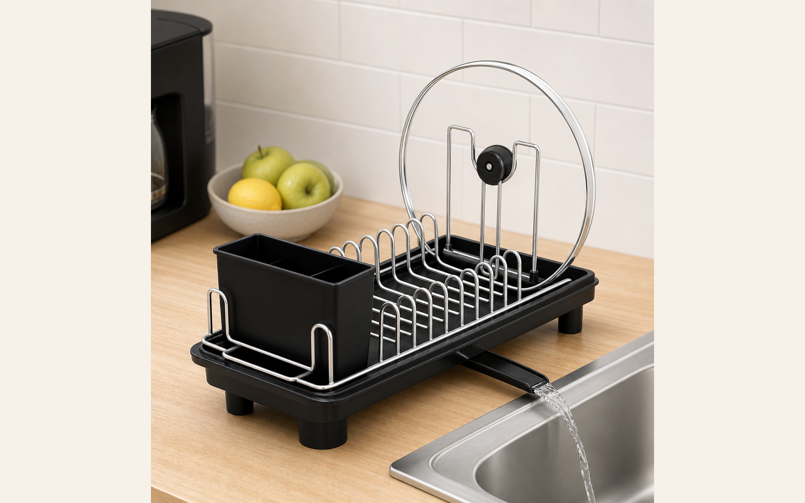 Compact dish drying rack for small counters product image