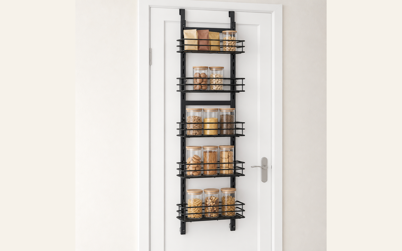 Narrow-basket door rack for snacks and spices product image