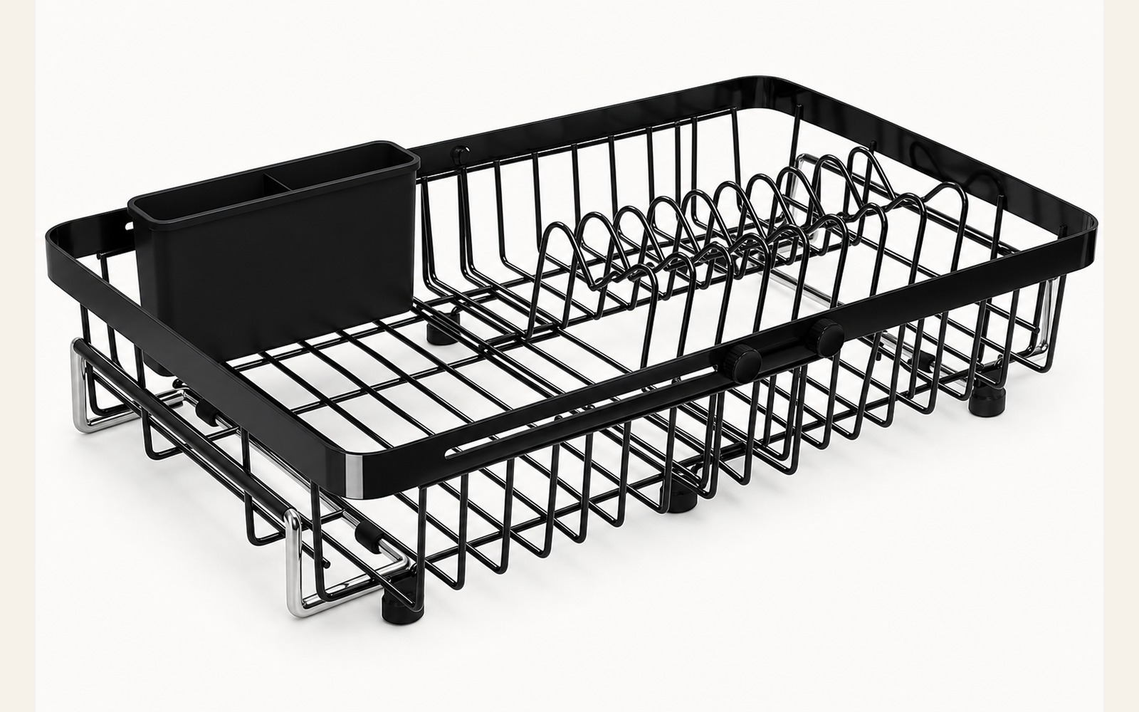 Single-tier over-sink rack for counter preservation product image