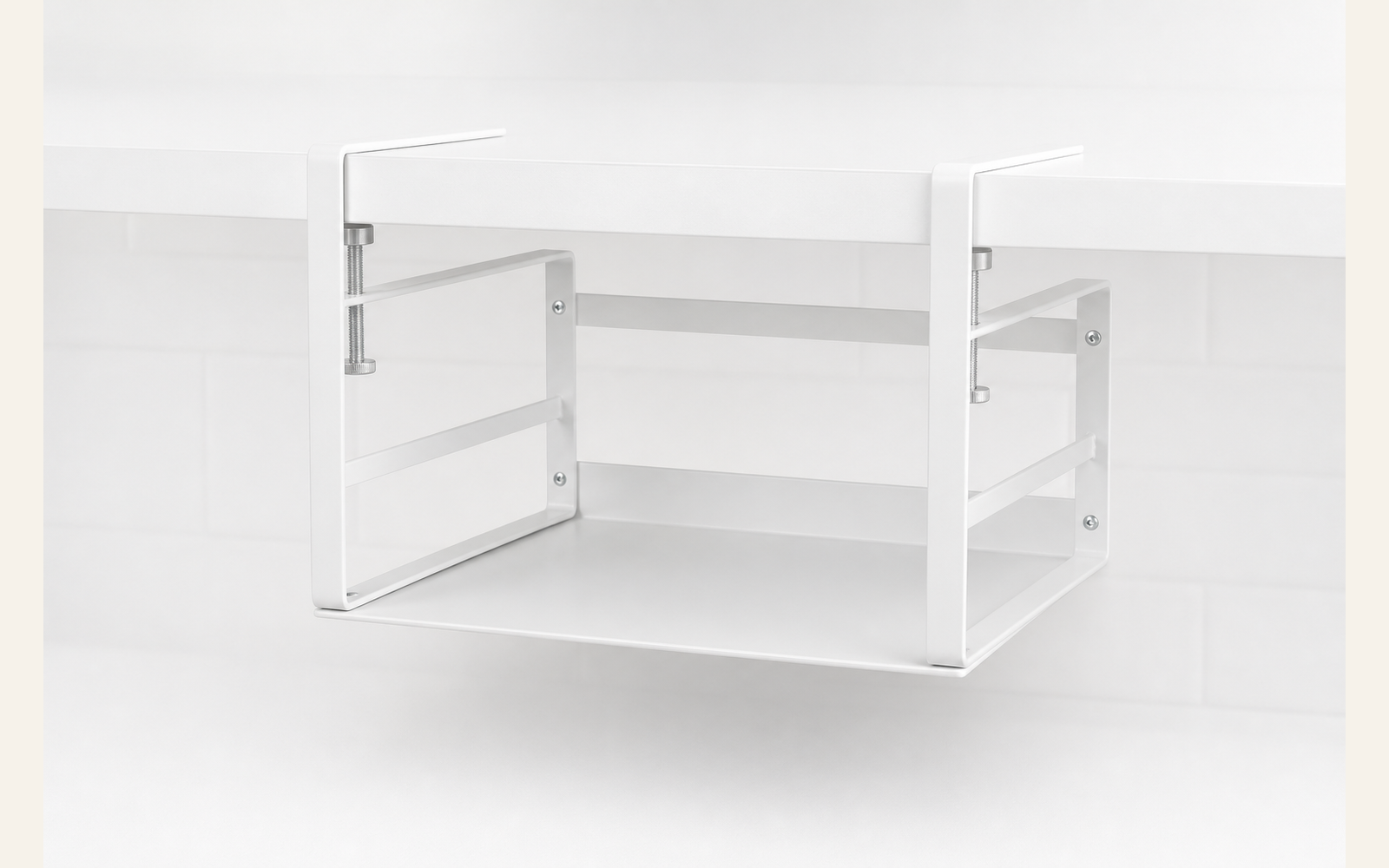 Clip-on under-shelf basket for packet storage product image